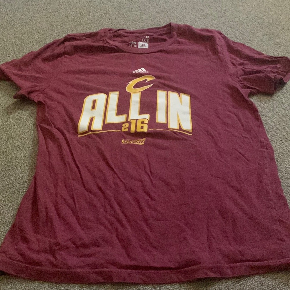Size: large-14-16 dark dark maroon red, adidas condition~used